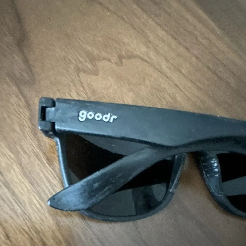 goodr Hooked on Onyx Square Sunglasses, Black Frame with Black Lenses